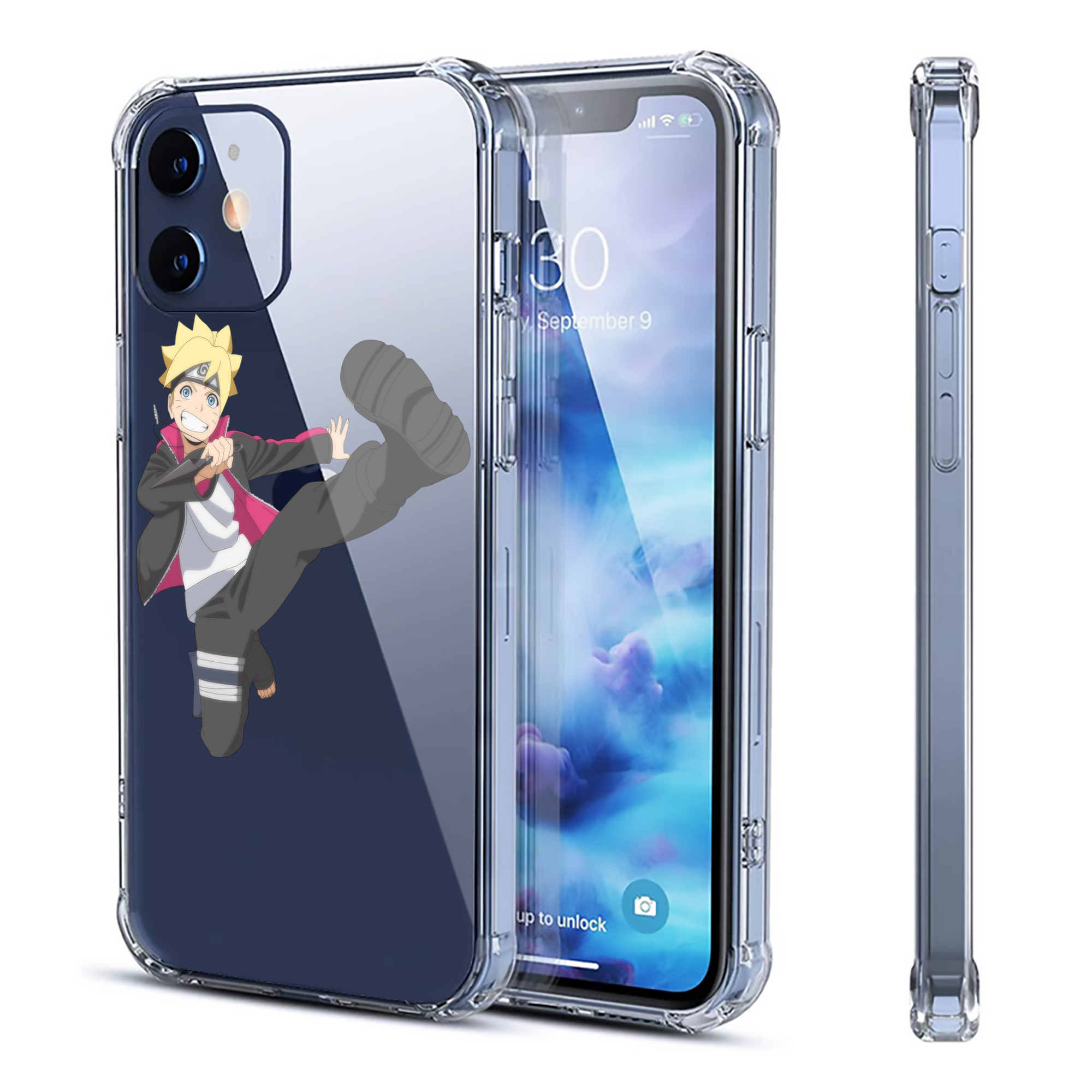 （画像用） NARUTO -ナルト- うずまき ボルト Uzumaki Boruto 【iPhone 12シリーズ対応】透明スマホケース（クリアソフトケース）